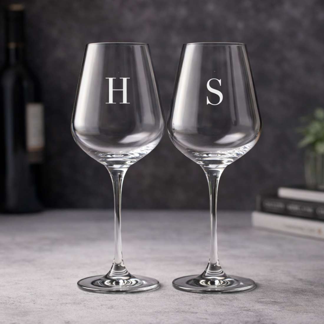 Custom Red Wine Glasses - Premium Wine Glass with Name Engraved - ADD INITIAL