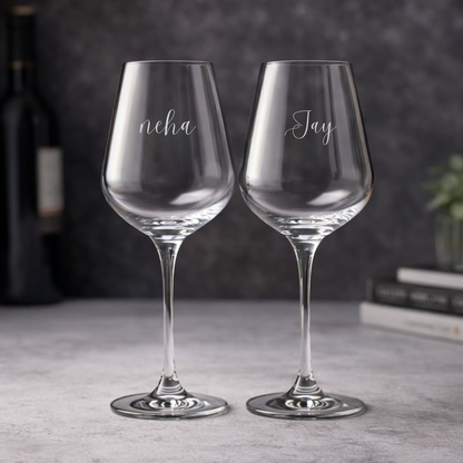 Premium Engraved Wine Glass - Custom Premium Wine Glasses Set