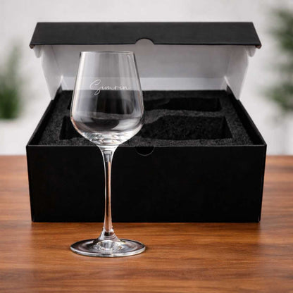 Engraved Wine Flutes - Customized Premium Red Wine Glasses