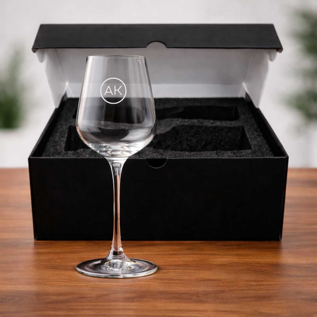 Customisable Wine Glass with Initial - Engraved Premium Wine Glasses