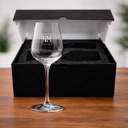 Personalised Wine Goblet Engraved with Initial - Premium Wine Glasses