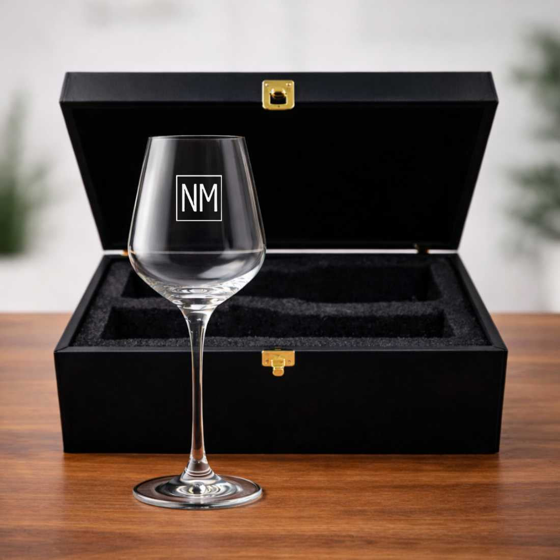 Personalised Wine Goblet Engraved with Initial - Premium Wine Glasses