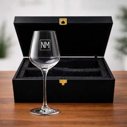 Personalised Wine Goblet Engraved with Initial - Premium Wine Glasses