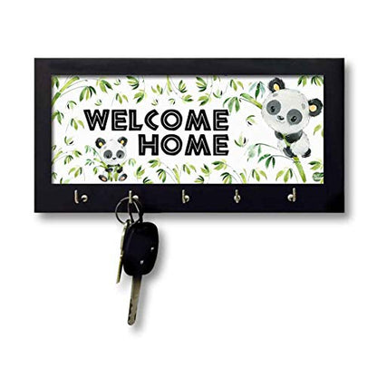 Wooden Key Holder for Home Decor Keys Organizer - Cute Panda