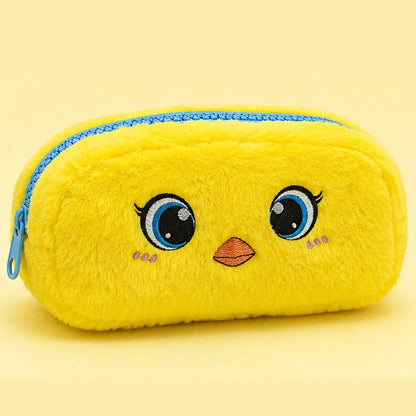 Customised Pencil Pouch with 3D Ears | Birthday Gift for Kids | Plush Faux Fur Pencil Box