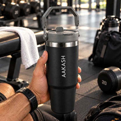 Nutcase Personalized Tumbler with Handle 900ml - Double Wall Vacuum Sipper Bottle