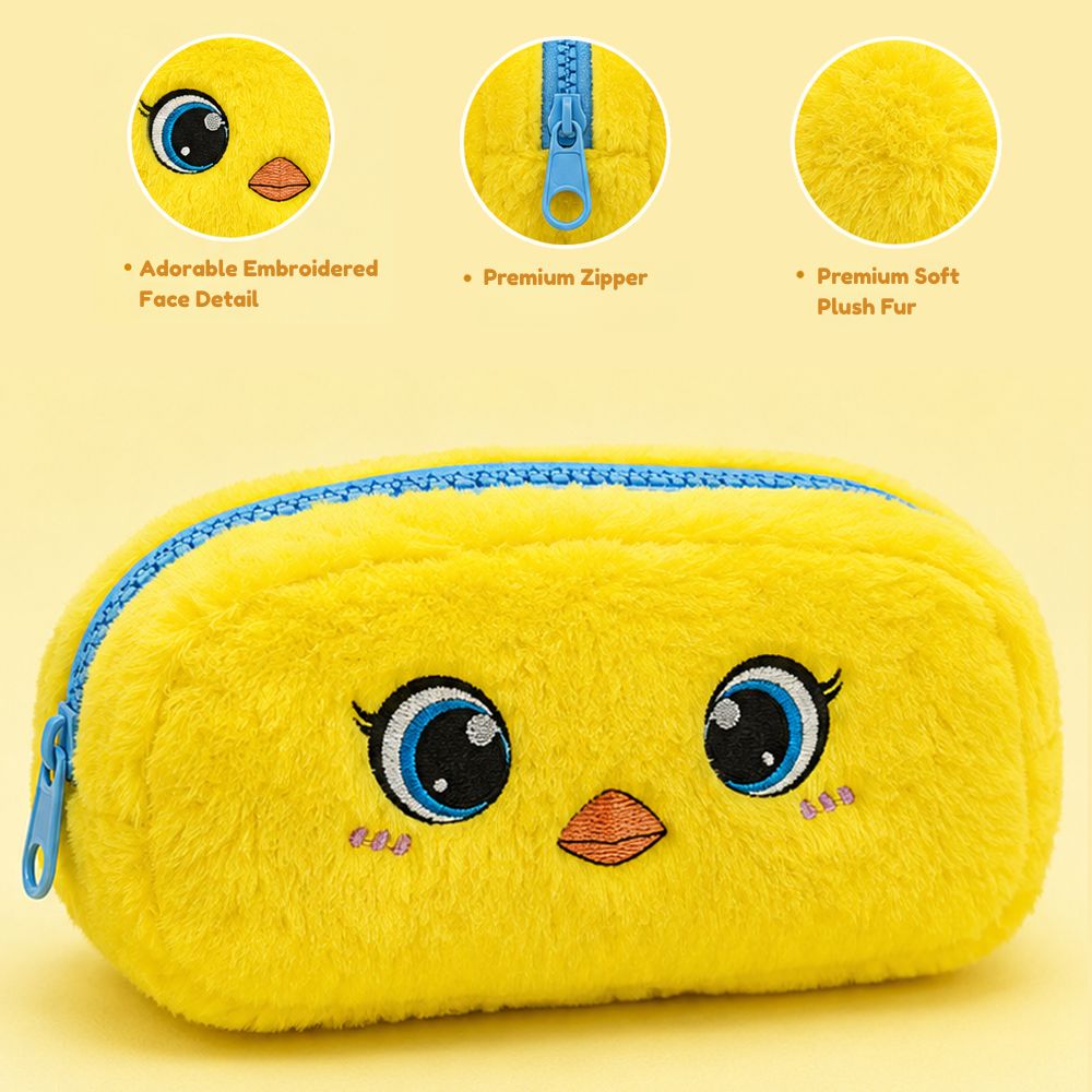 Customised Pencil Pouch with 3D Ears | Birthday Gift for Kids | Plush Faux Fur Pencil Box
