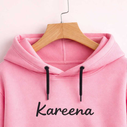 Custom Pink Hooded Sweatshirt for Women – Stylish Comfortable Pink Hoodie for Girls
