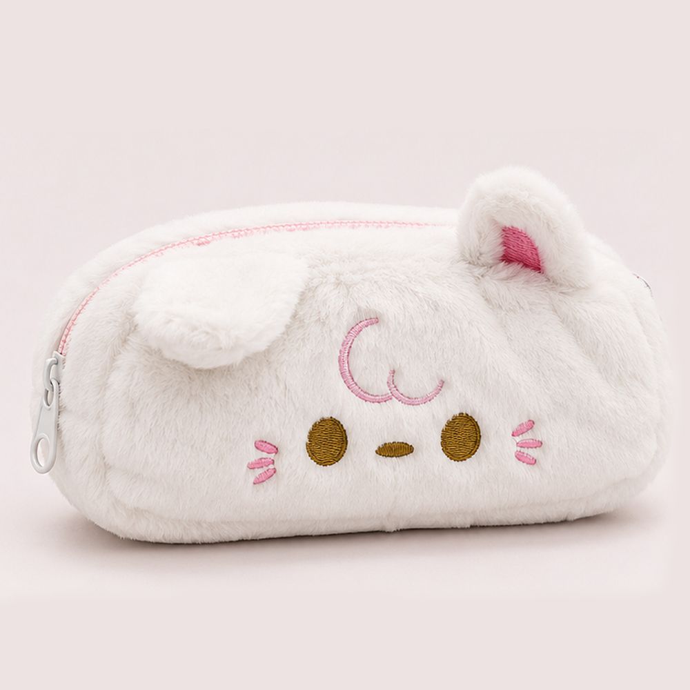 Customised Pencil Pouch with 3D Ears | Birthday Gift for Kids | Plush Faux Fur Pencil Box