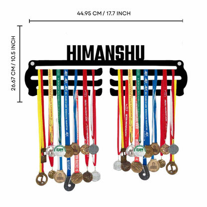 Personalized Medal Hanger with Name for Wall - Black Medal Holder