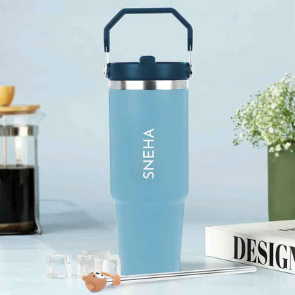 Nutcase Personalized Tumbler with Handle 900ml - Double Wall Vacuum Sipper Bottle