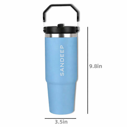 Nutcase Personalized Tumbler with Straw 900ml - BPA-free Double Insulated Sipper Bottle