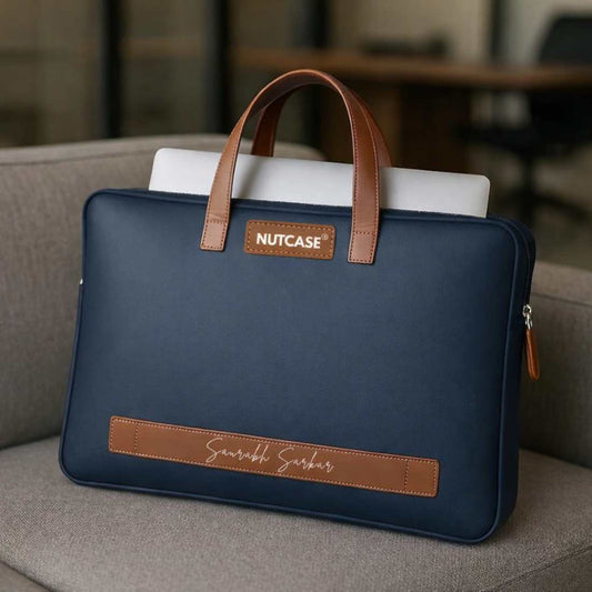 Personalized Office Laptop Bags with Name - Duo Tone Premium Laptop Carry Bag for up to 15” laptops
