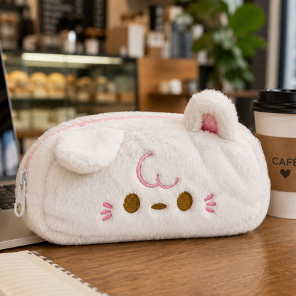 Customised Pencil Pouch with 3D Ears | Birthday Gift for Kids | Plush Faux Fur Pencil Box