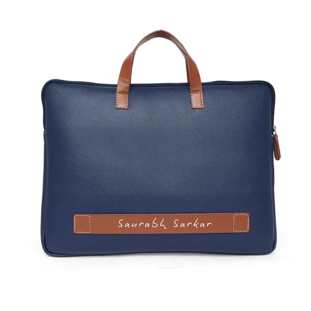 Personalized Office Laptop Bags with Name - Duo Tone Premium Laptop Carry Bag for up to 15” laptops