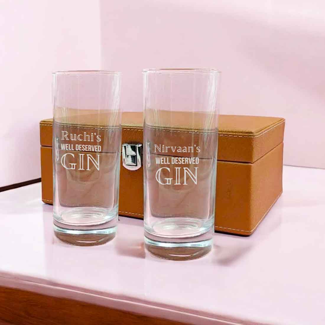 Personalized Tom Collins Glassware Engraved Gin Cocktail Highball Glasses