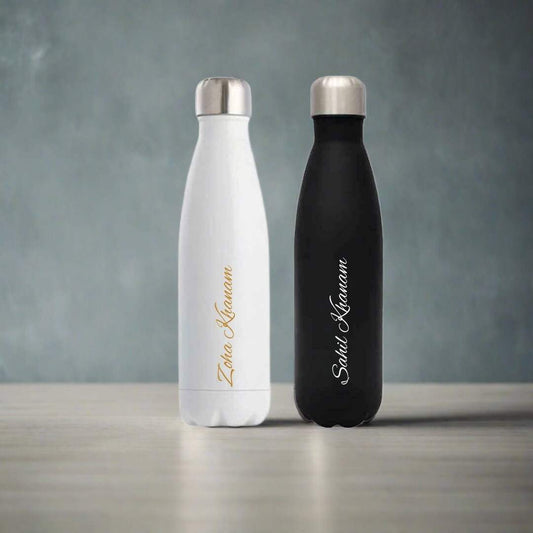 Custom Made Drink Bottles with Name - Stainless Steel Cola Shape Water Bottle 500ml (SET OF 2)