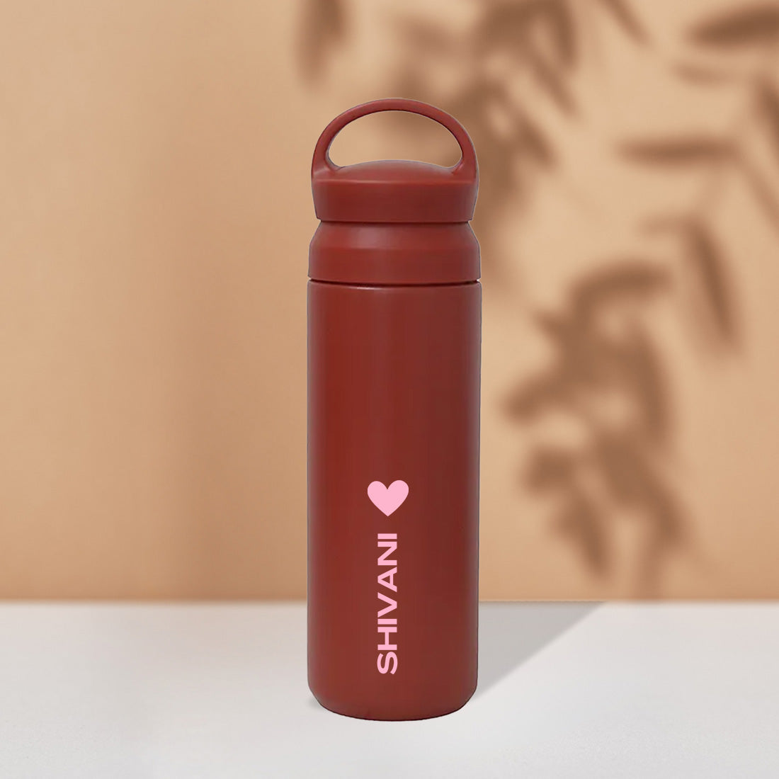 Stainless Steel Drink Bottle Personalised with Name - Insulated Water Bottle 500ml - Heart