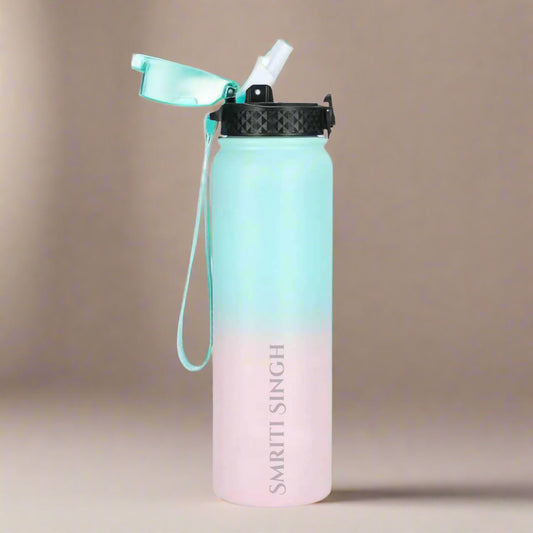 Nutcase Stainless Steel Drink Bottle Personalised with Name - 600ml Premium 304 Sipper Bottle