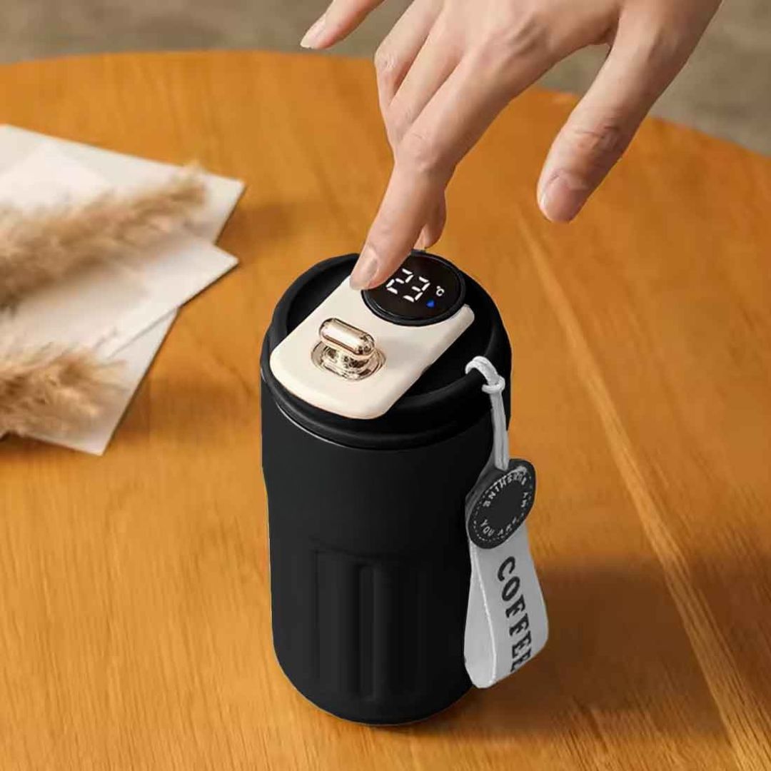 Personalized Diwali Gift Set Temperature Display Coffee Tumbler & Thermos Flask (500ml)