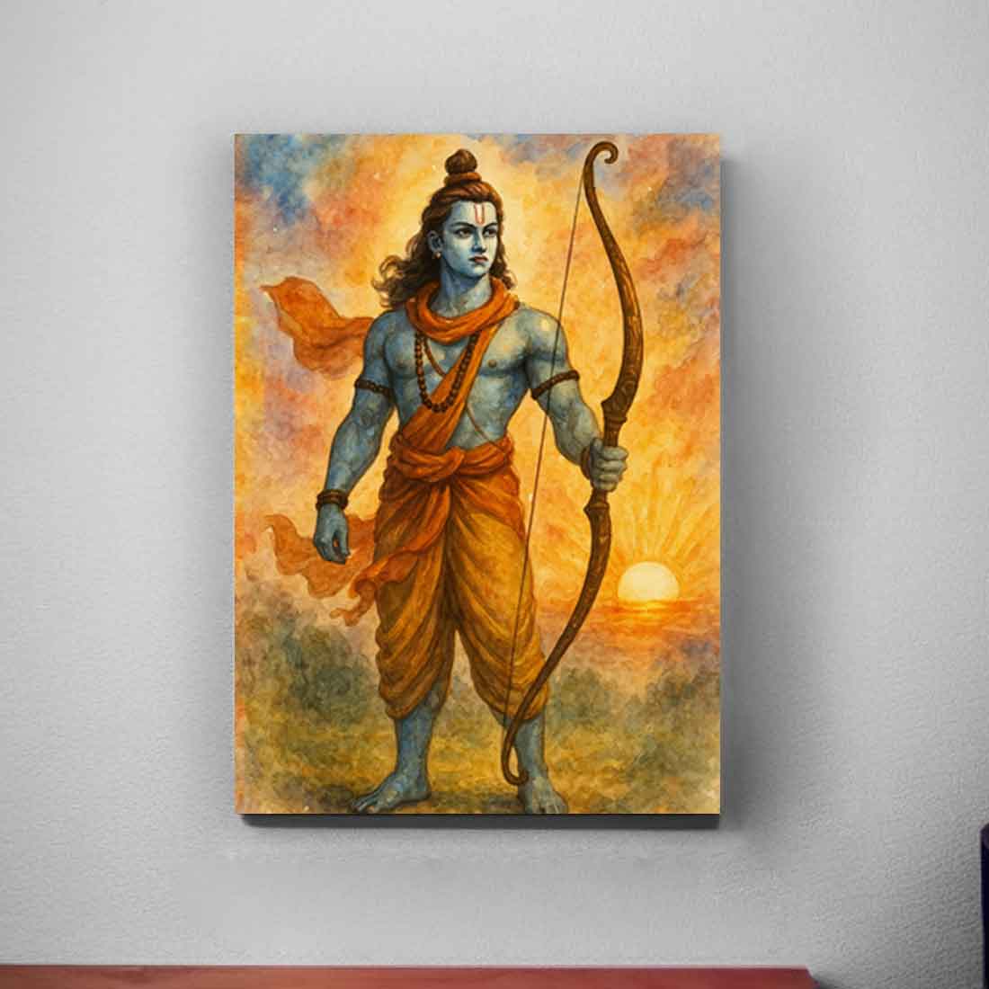 Shree Ram Photo Frame with LED Light – Spiritual Wall Décor for Home, Temple & Gifting