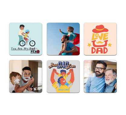 Gifts for Father Personalized Photo Magnet Collage Set Of 6