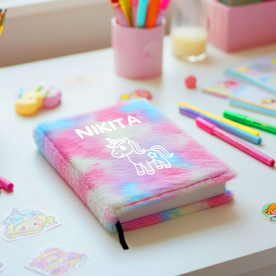 Personalized Unicorn Fur Diary for Kids – Soft Squishy Fancy A5 Size Notebook, Cute Journal & Perfect Birthday Gift Organizer
