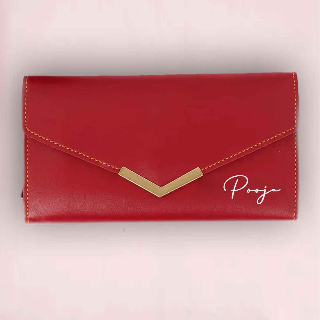 Customized Ladies Clutch Purses - Faux Leather Wallet for Women