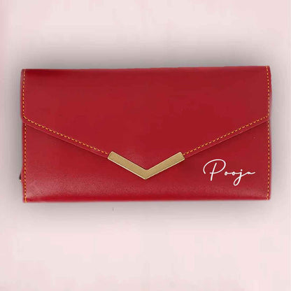Customized Ladies Clutch Purses - Faux Leather Wallet for Women