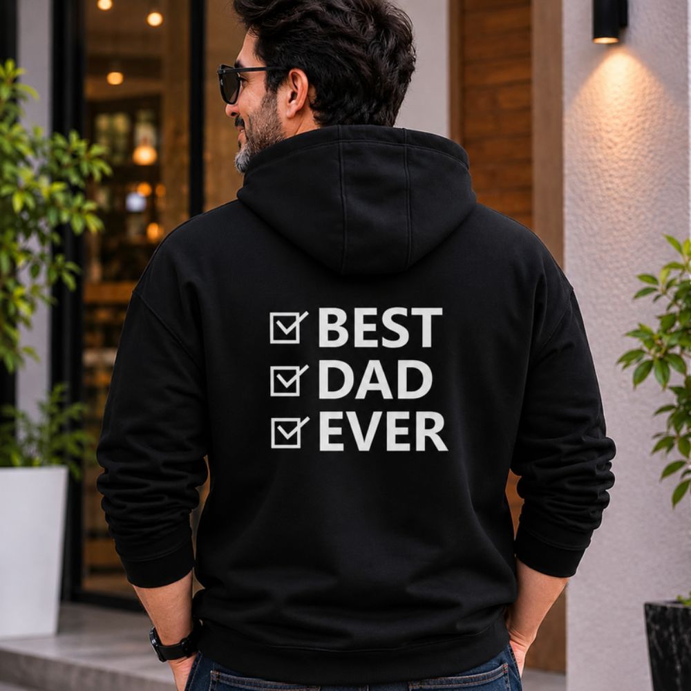 Hoodie for Dad Custom Designer Black Hoodies-Father's Day Gift