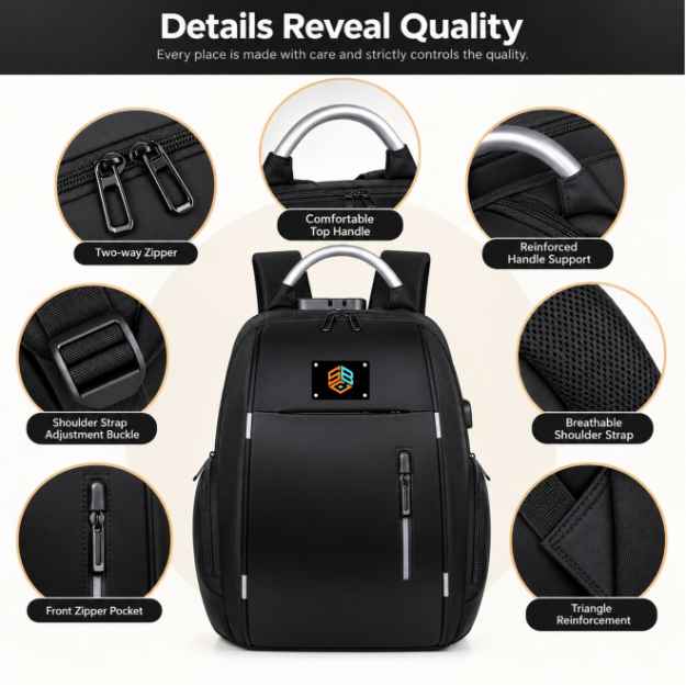 Custom Backpack with Lock with Combination Lock Compartment | Personalised Travel Backpack with USB Charging Port & Anti-Theft Design (Copy)