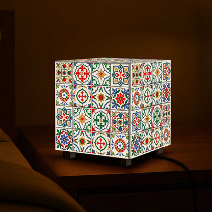 Nutcase Designer Cube Lamp for Home Decor – Moroccan Tile Pattern