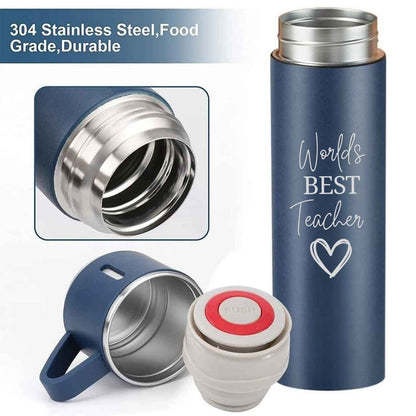 Coffee Flask 500ml Stainless Steel Thermos with 3 Cups-Perfect Teacher Day Gift