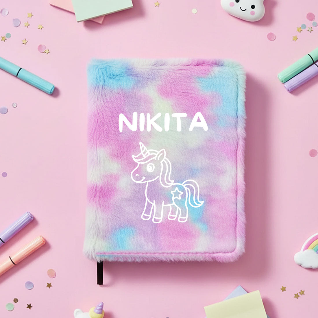 Personalized Unicorn Fur Diary for Kids – Soft Squishy Fancy A5 Size Notebook, Cute Journal & Perfect Birthday Gift Organizer