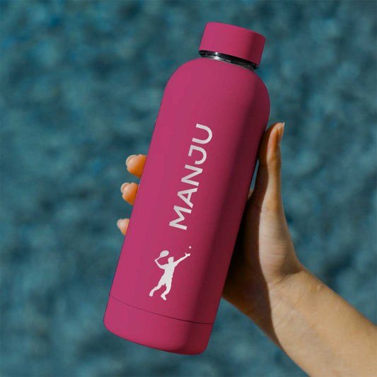 Bottle with Name Stainless Steel Double Insulated Water Bottles for Travel Office Gym Home - BPA Free, Leakproof