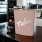 Pink Personalised Hip Flask Leather For Women Bachelorette Party Gifts 