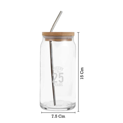 Nutcase Mason Jar with Metal Straw and Wooden Lid