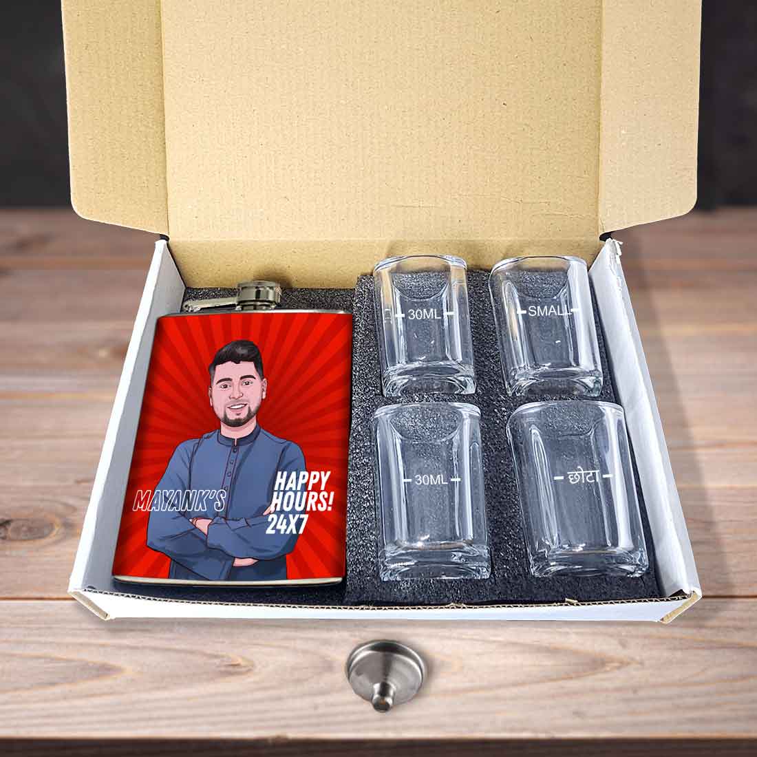 Whiskey Flask with Art Portraits - Personalized Hip Flasks