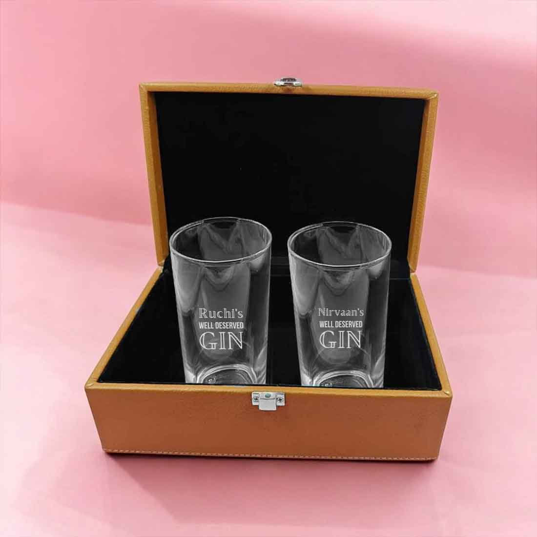 Personalized Tom Collins Glassware Engraved Gin Cocktail Highball Glasses
