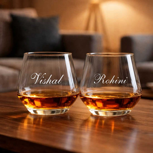 Geometric Hexagon Whiskey Glass - Custom Engraved Modern Scotch Glass