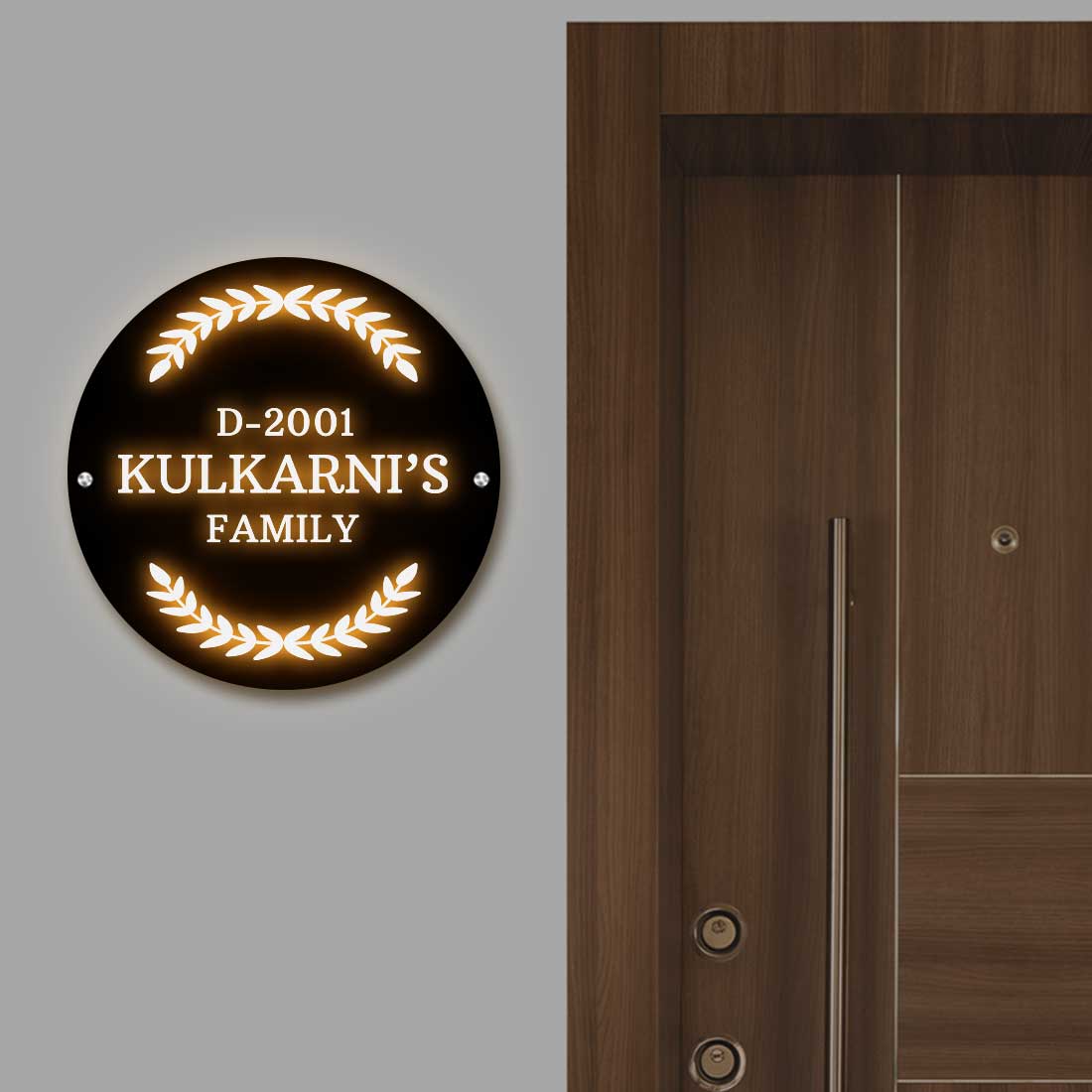 Lighting Name Board Round Name Plate Design