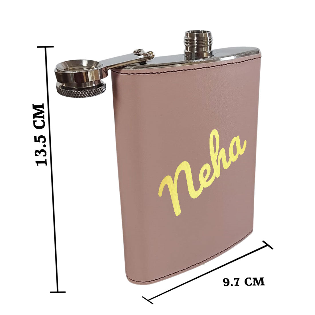 Pink Personalised Hip Flask Leather For Women Bridesmaid Gifts 