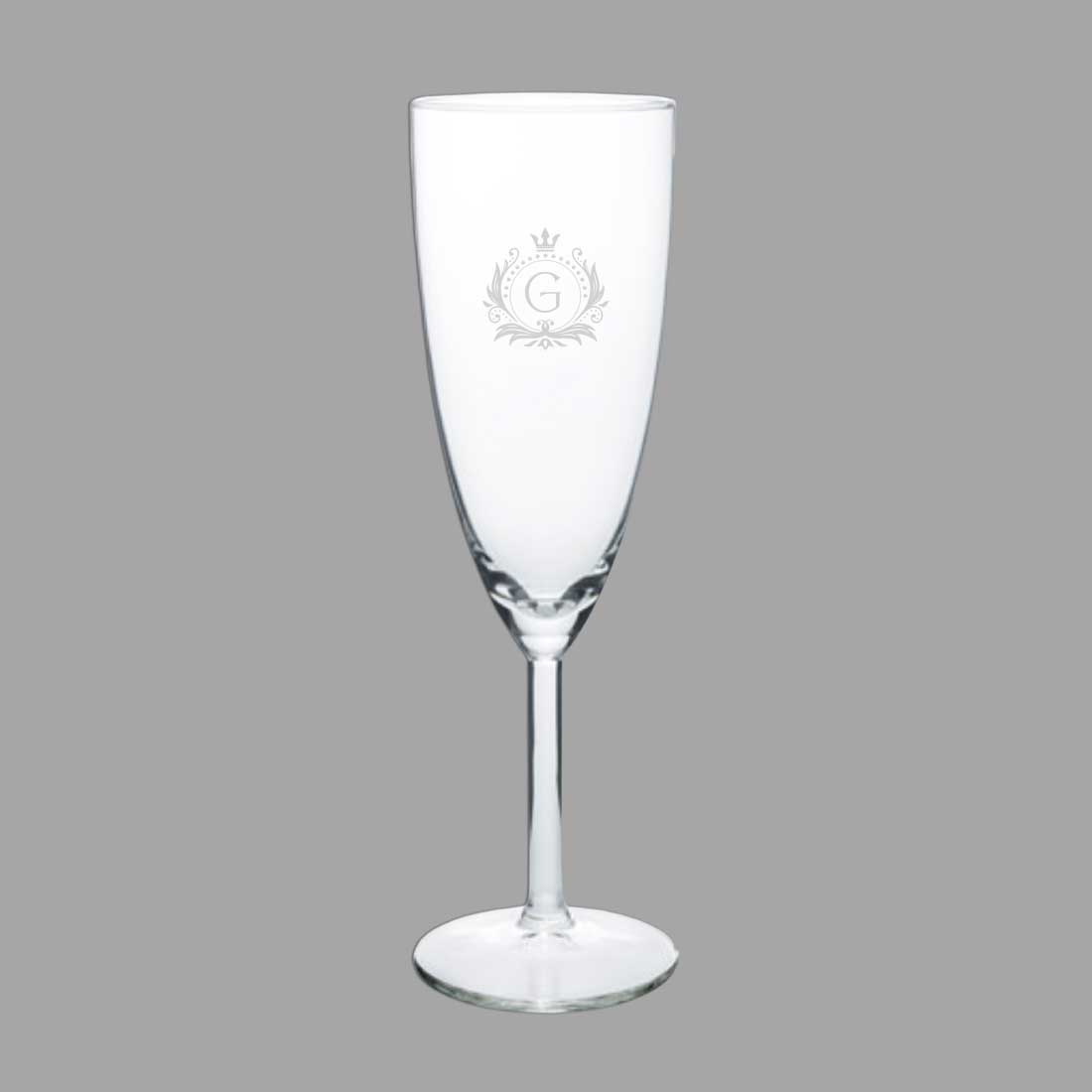 Personalized Engraved Champagne Flutes with Initial