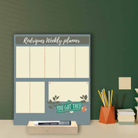 Writing Board Planner with Name on Weekly Planning Board with Wooden Stand - 8X10