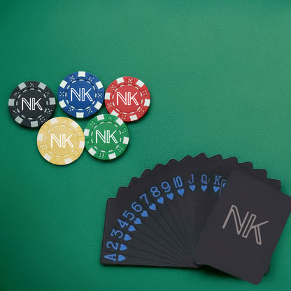 Professional Ceramic Poker - Custom Clay Poker Coin with Playing Cards Non-Tearable & Waterproof (100/200/300 in 5 Colors) - CHIPS COLORS MAY VARY