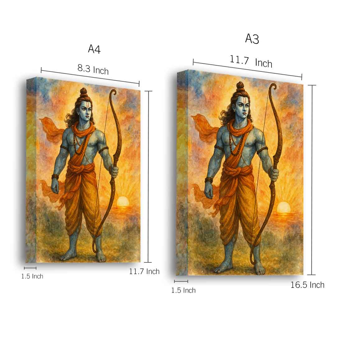 Shree Ram Photo Frame with LED Light – Spiritual Wall Décor for Home, Temple & Gifting