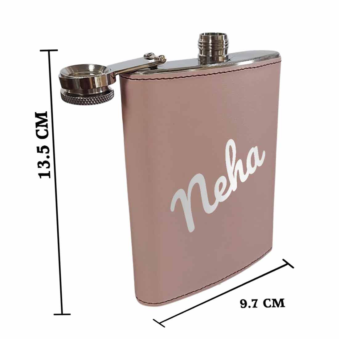 Pink Personalised Hip Flask Leather For Women Bachelorette Party Gifts 