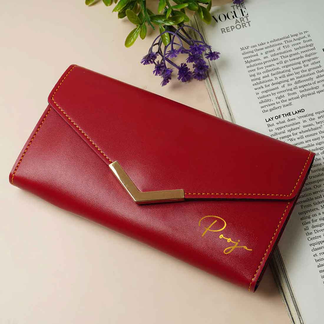 Customized Ladies Clutch Purses - Faux Leather Wallet for Women