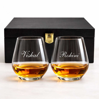 Geometric Hexagon Whiskey Glass - Custom Engraved Modern Scotch Glass