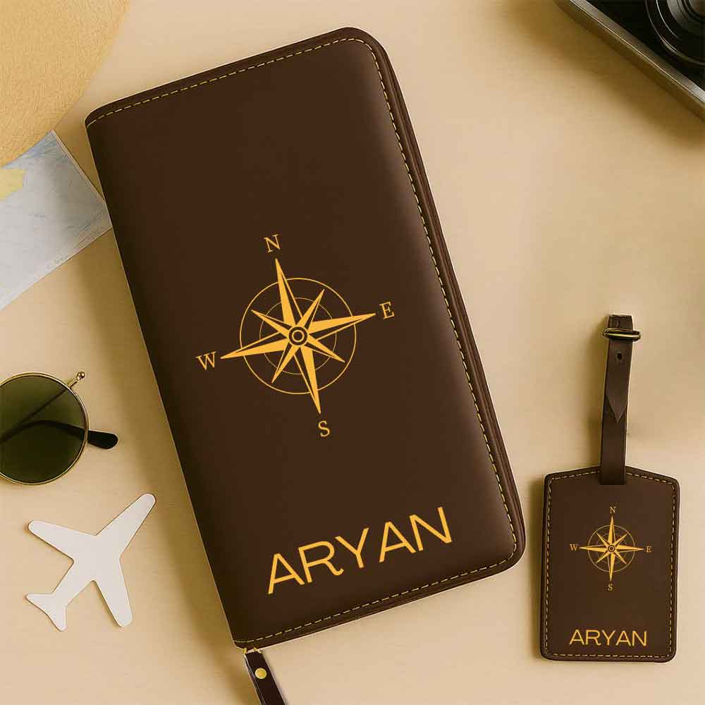 Customized Passport Travel Wallet, Cash,  ID Credit Cards and  Boarding Pass